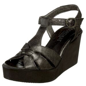 Cordani Women's Laurie Wedge Leather Platform Heels Sandal Shoes Made in Spain 7